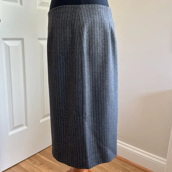Caslon Striped Gray Pencil Skirt with Pink Lining Size 10 - Picture 4 of 10